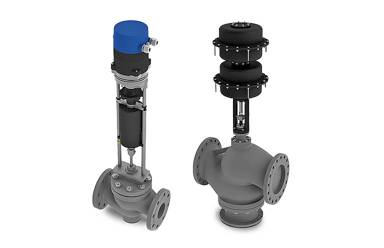 Control Valves made of Cast Steel with Electric or Pneumatic Actuators