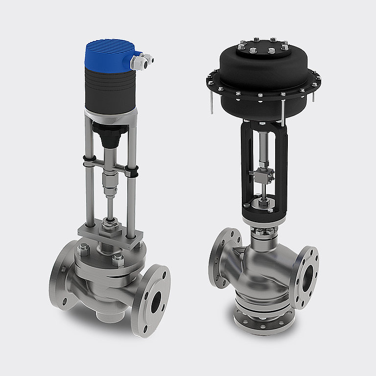 Control Valves made of Stainless Steel with Electric or Pneumatic Actuator