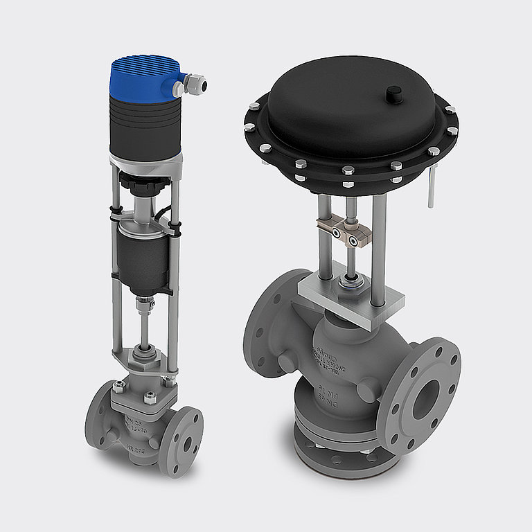 Control Valves made of SG Iron with Electric or Pneumatic Actuator
