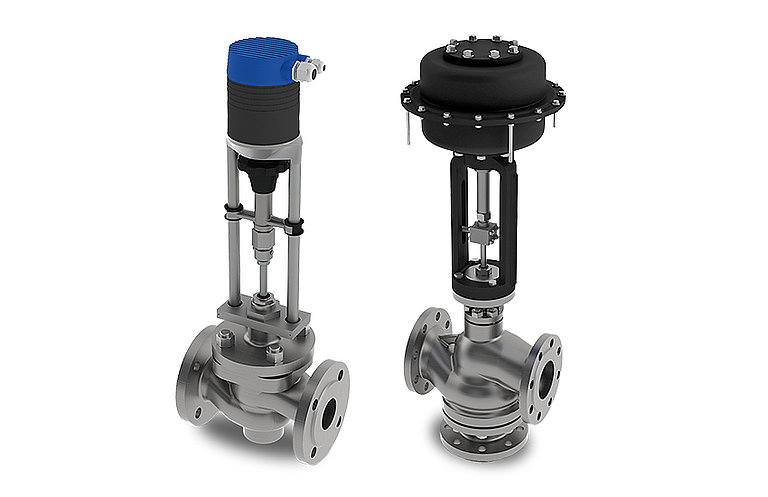 Control Valves made of Stainless Steel with Electric or Pneumatic Actuator